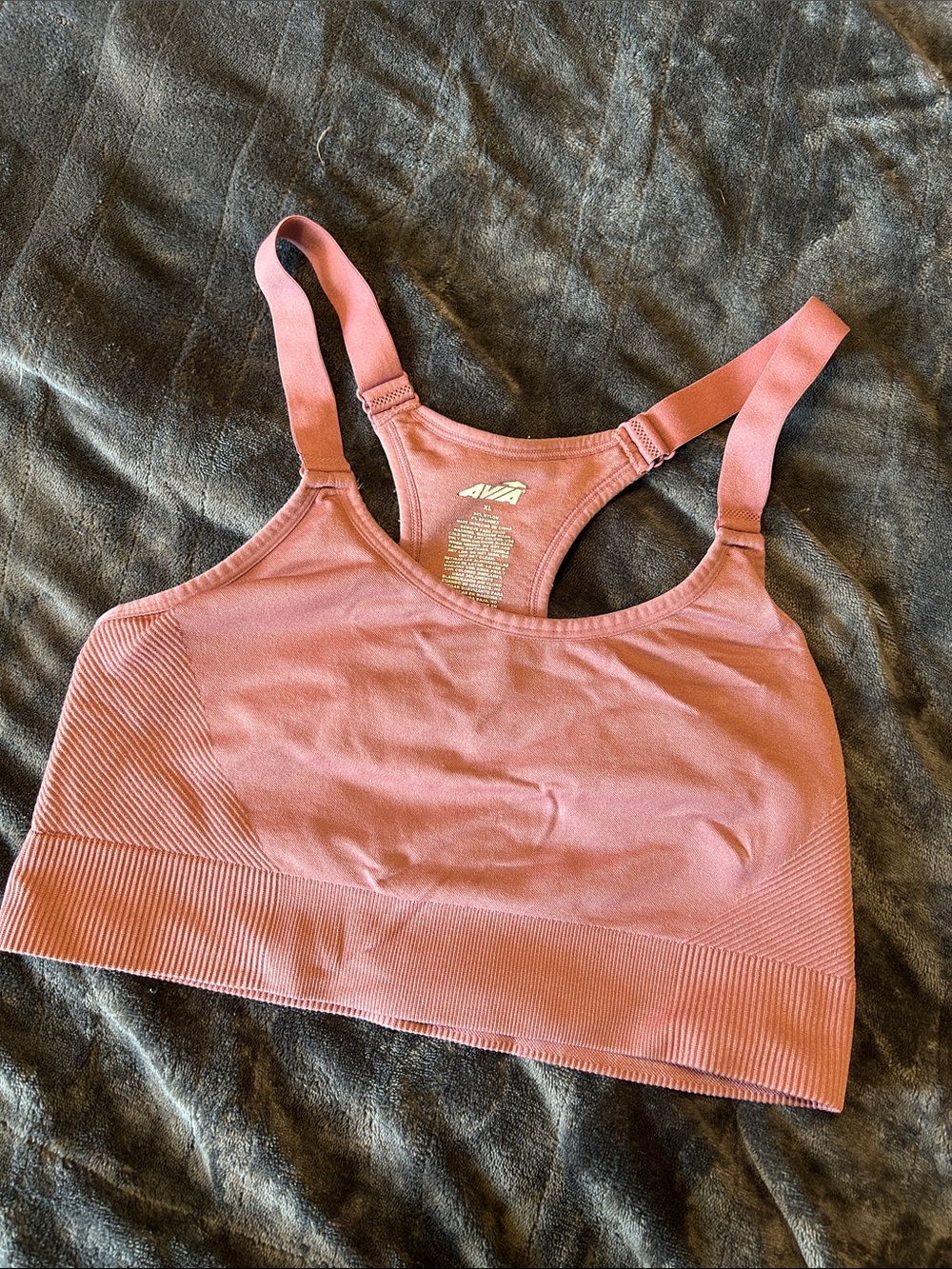 Avia Seamless Racerback Sports Bra - Dusty Pink XL